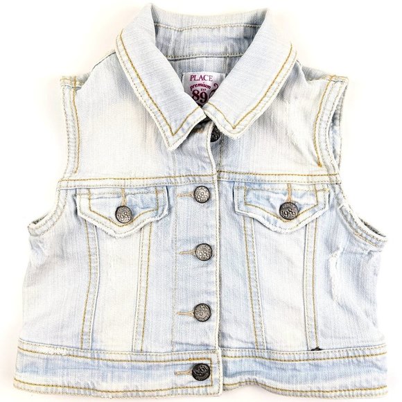 Children's Plan Light Blue Jean Vest - Picture 1 of 13